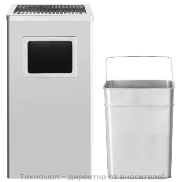 Хотелски кош-пепелник, 45 л, неръждаема стомана