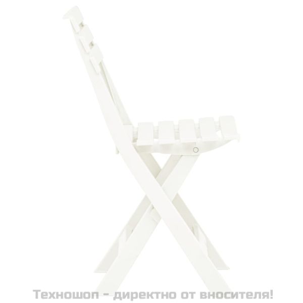 Сгъваеми градински столове, 2 бр, пластмаса, бели