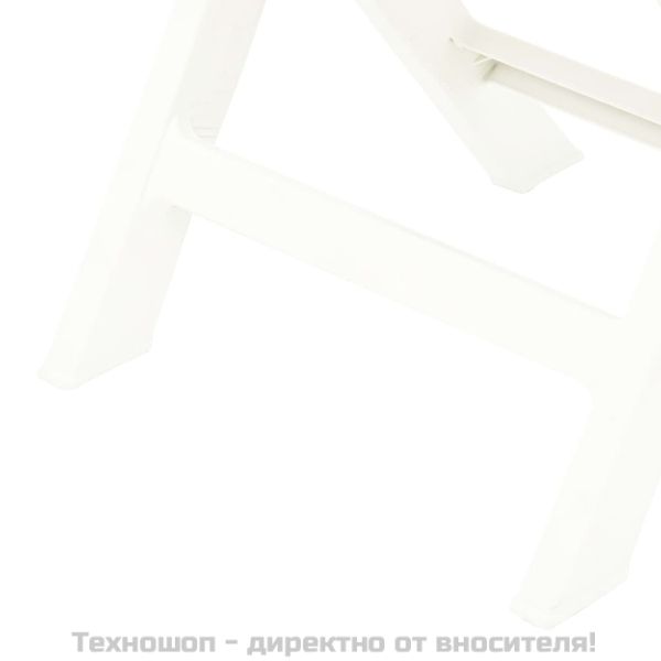 Сгъваеми градински столове, 2 бр, пластмаса, бели