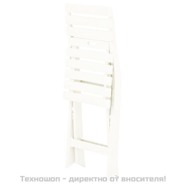 Сгъваеми градински столове, 2 бр, пластмаса, бели