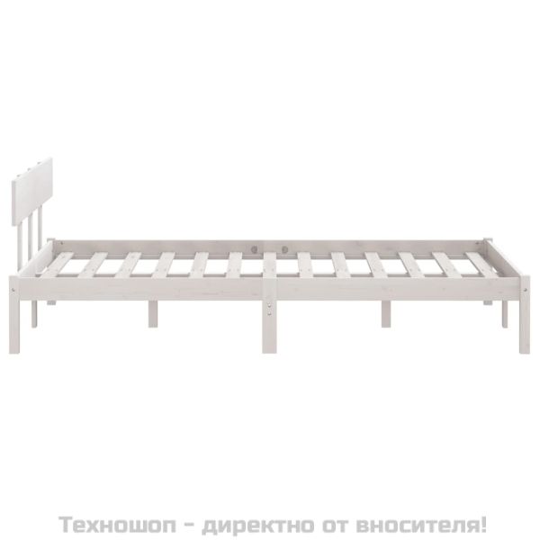 Рамка за легло, бяла, бор масив, 120х200 см