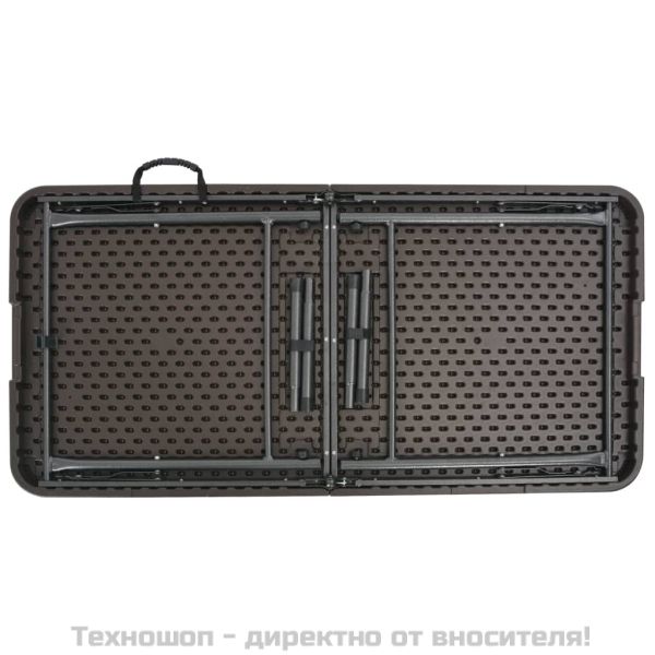 Сгъваема градинска маса кафява 120x60x74 см HDPE имитация ратан
