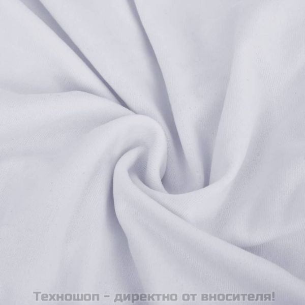 Разтеглив калъф за 3-местен диван, бял, полиестерно жарсе