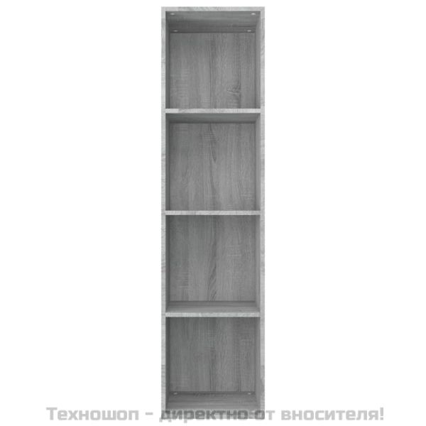 Шкаф за книги/ТВ шкаф сив сонома 36x30x143 см инженерно дърво
