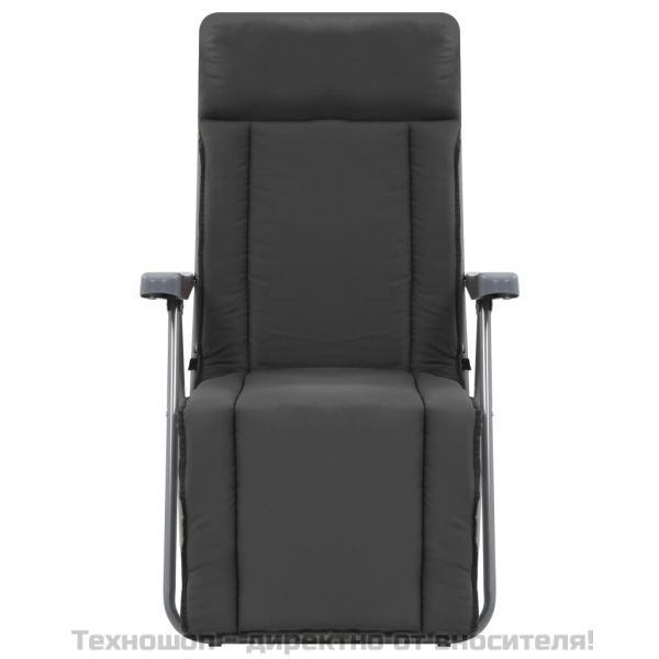 Сгъваеми градински столове с възглавници, 2 бр, сиви