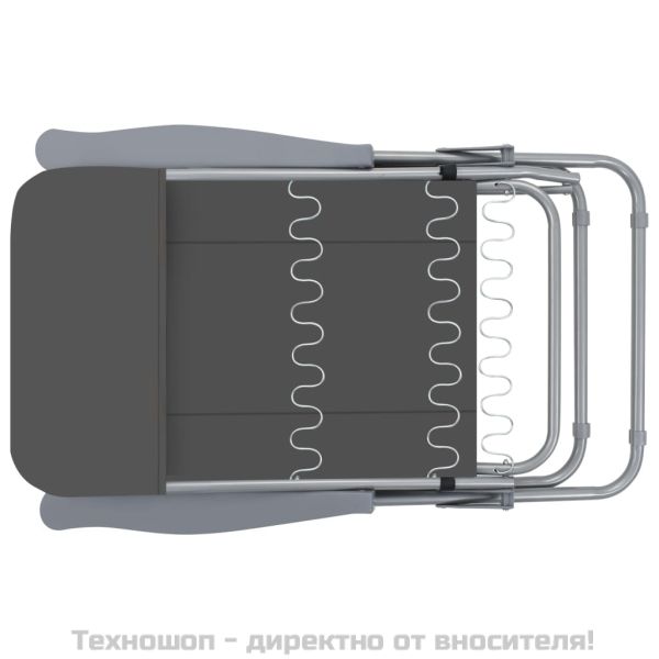Сгъваеми градински столове с възглавници, 2 бр, сиви