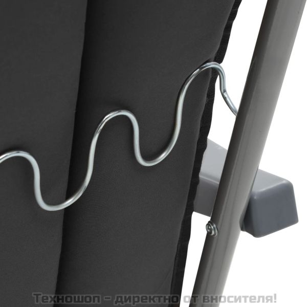 Сгъваеми градински столове с възглавници, 2 бр, сиви