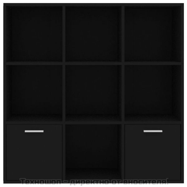 Библиотека, черна, 98x30x98 см, инженерно дърво