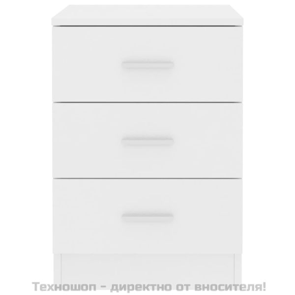 Нощно шкафче, бяло, 38x35x56 см, инженерно дърво