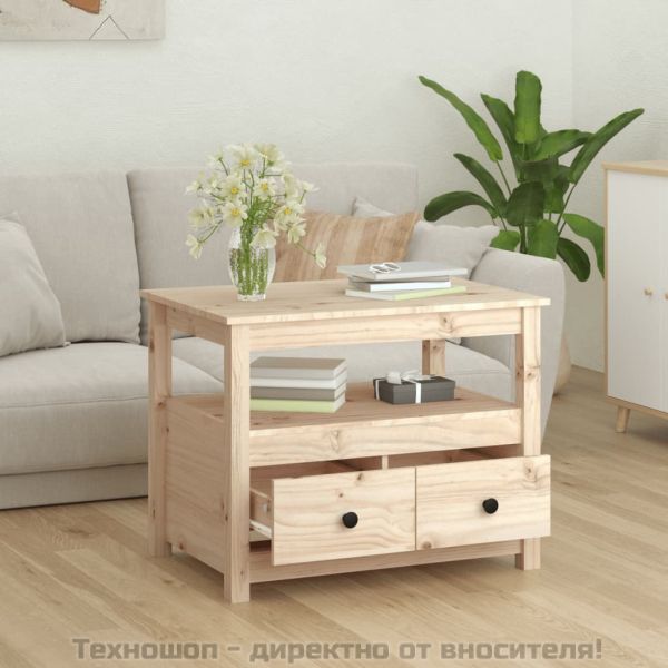 Кафе маса, 71x49x55 см, борово дърво масив