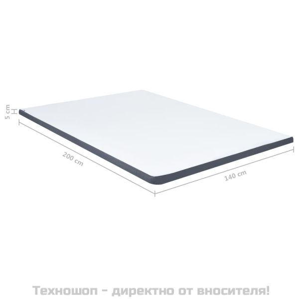 Топ матрак за боксспринг легло 200x140x5 см, със средна мекота