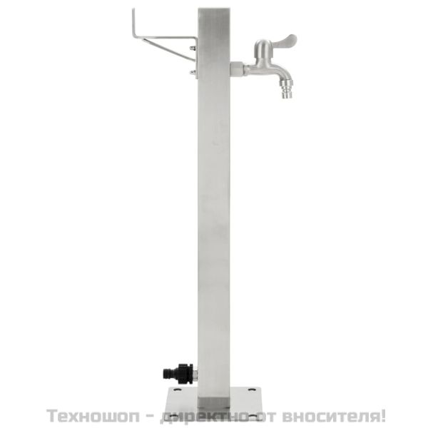 Градинска чешма, неръждаема стомана, квадратна колона, 65 см