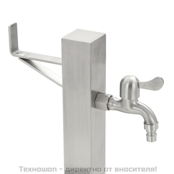 Градинска чешма, неръждаема стомана, квадратна колона, 65 см