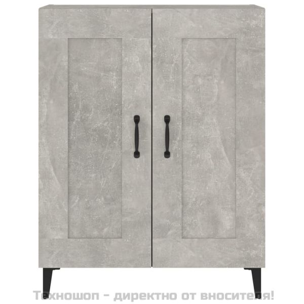 Сайдборд, бетонно сив, 69,5x34x90 см, инженерно дърво