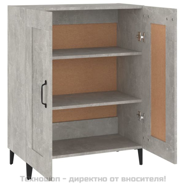 Сайдборд, бетонно сив, 69,5x34x90 см, инженерно дърво