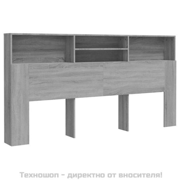 Табла за легло тип шкаф, сив сонома, 200x19x103,5 см