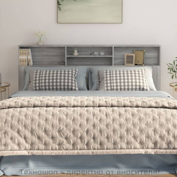 Табла за легло тип шкаф, сив сонома, 200x19x103,5 см