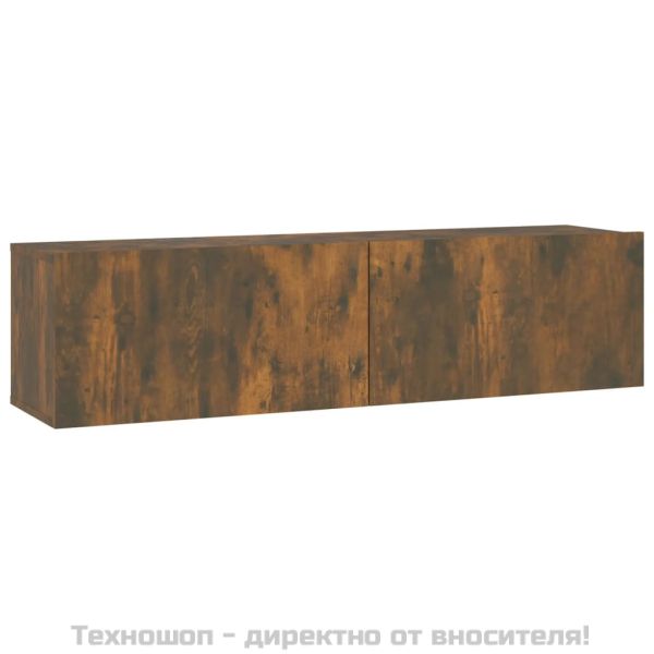 ТB стенен шкаф, опушен дъб, 120x30x30 см, инженерно дърво
