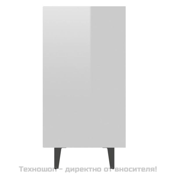 Сайдборд, бял гланц, 103,5x35x70 см, инженерно дърво