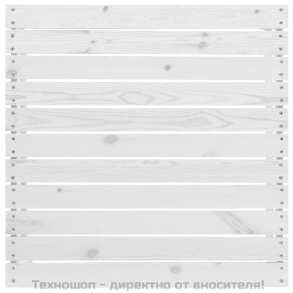 Градинска табуретка, бяла, борово дърво масив