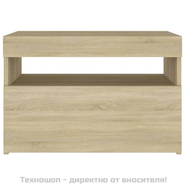 ТВ шкафове с LED осветление 2 бр дъб сонома 60x35x40 см