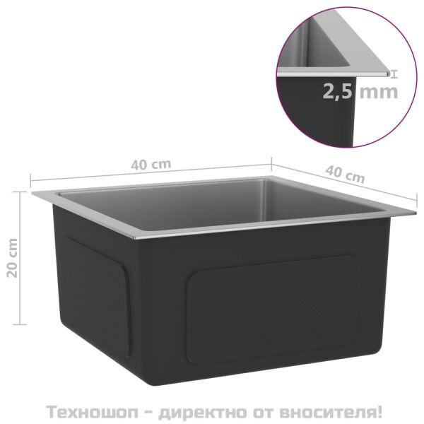 Ръчно изработена кухненска мивка, неръждаема стомана