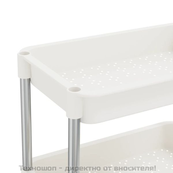 Кухненска количка на 5 нива, бяла, 42x29x128 см, желязо и ABS