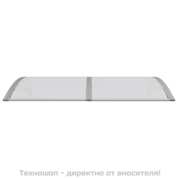 Навес за врата, сив, 150x75 см, поликарбонат