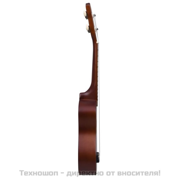 Комплект сопрано укулеле с калъф за деца естествен 21"