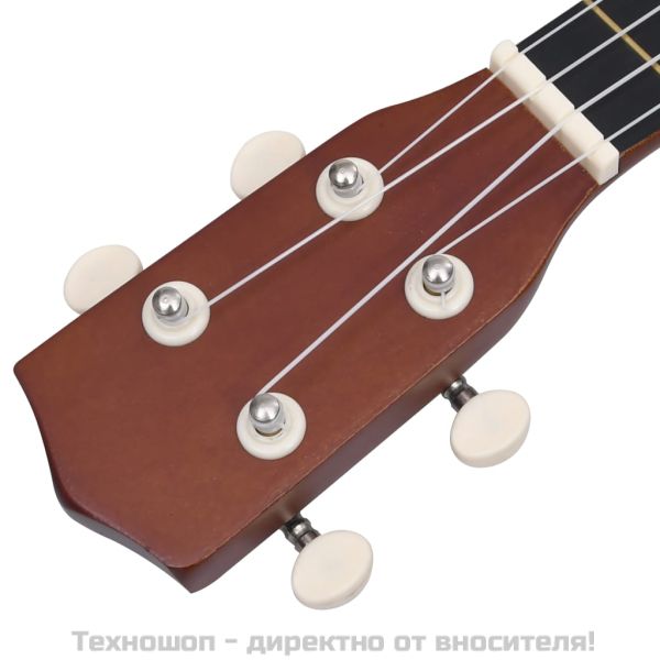 Комплект сопрано укулеле с калъф за деца естествен 21"