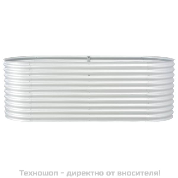 Градинска висока леха 240x80x81 см поцинкована стомана сребро