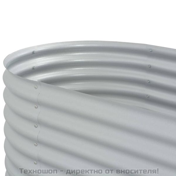 Градинска висока леха 240x80x81 см поцинкована стомана сребро