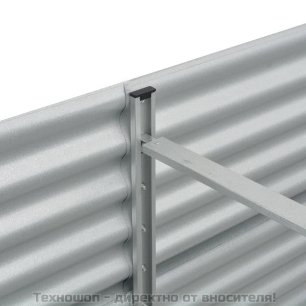 Градинска висока леха 240x80x81 см поцинкована стомана сребро