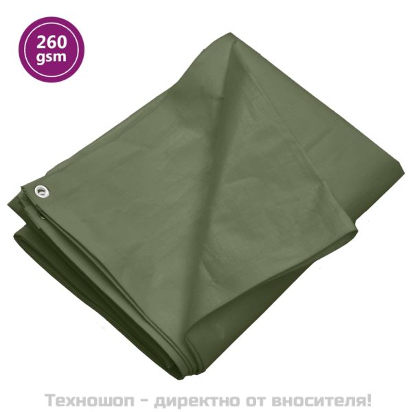 Брезент, 260 г/м², 2x3 м, зелен, HDPE