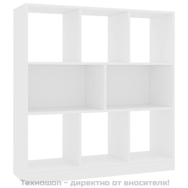 Библиотека, бяла, 97,5x29,5x100 см, инженерно дърво