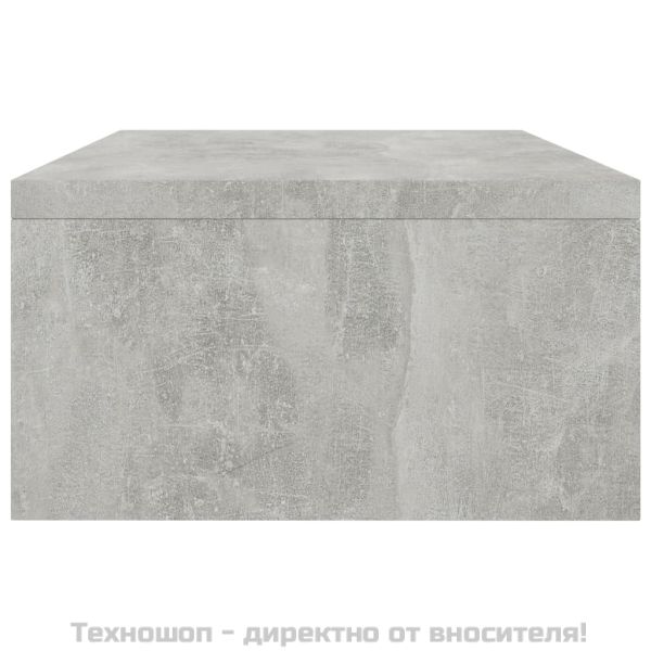 Стойка за монитор, бетонно сива, 42x24x13 см, инженерно дърво