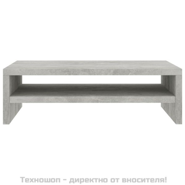 Стойка за монитор, бетонно сива, 42x24x13 см, инженерно дърво
