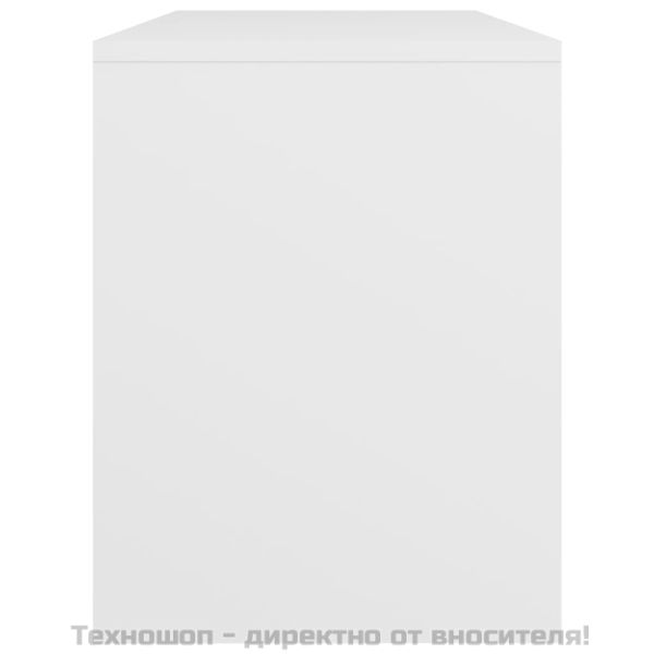 Табуретка за тоалетка бяла 70x35x45 см инженерно дърво