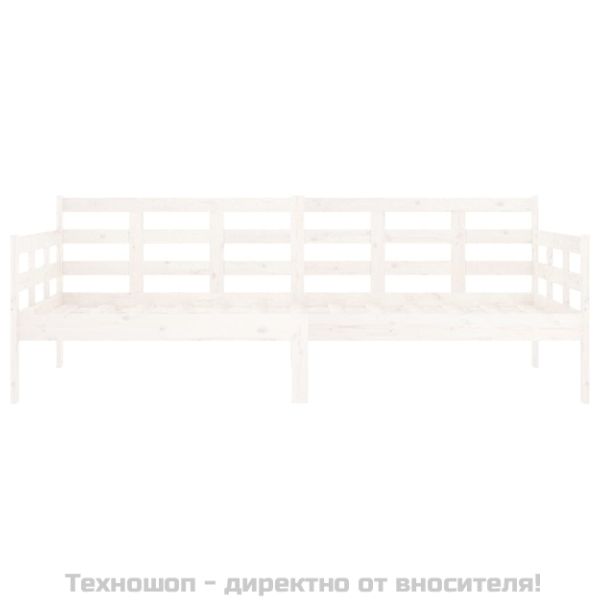 Дневно легло, бяло, борово дърво масив, 90x190 см