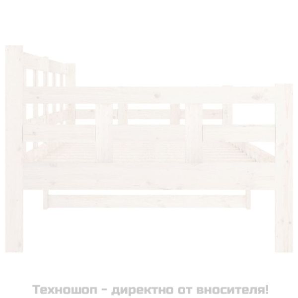 Дневно легло, бяло, борово дърво масив, 90x190 см