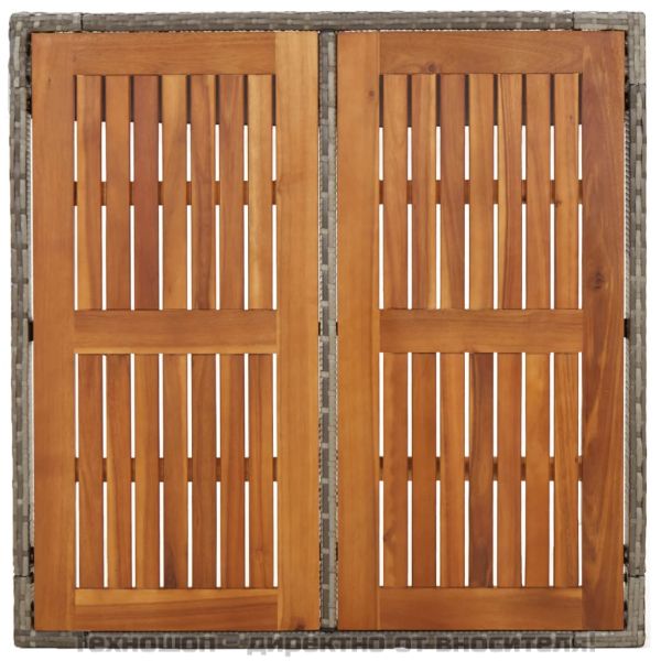 Градински трапезен комплект 3 части с възглавници сив полиратан