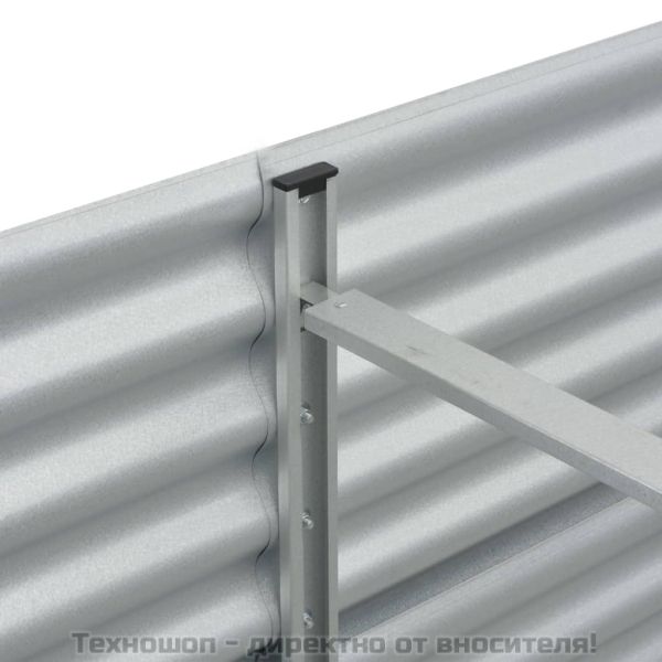 Градинска висока леха 320x80x44 см поцинкована стомана сребро