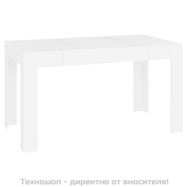 Трапезна маса, бяла, 140x74,5x76 см, инженерно дърво