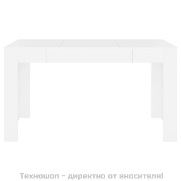 Трапезна маса, бяла, 140x74,5x76 см, инженерно дърво