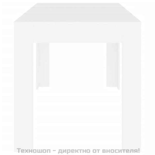 Трапезна маса, бяла, 140x74,5x76 см, инженерно дърво