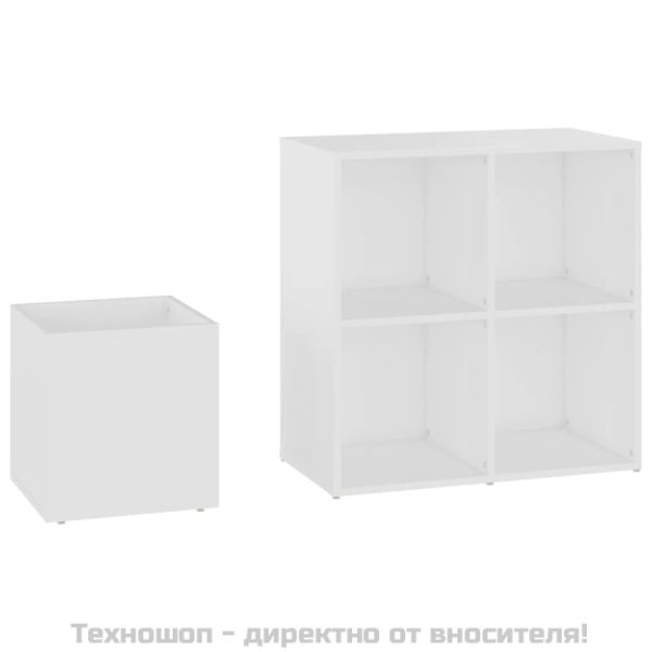 Шкаф за обувки за антре, бял, 105x35,5x70 см, инженерно дърво