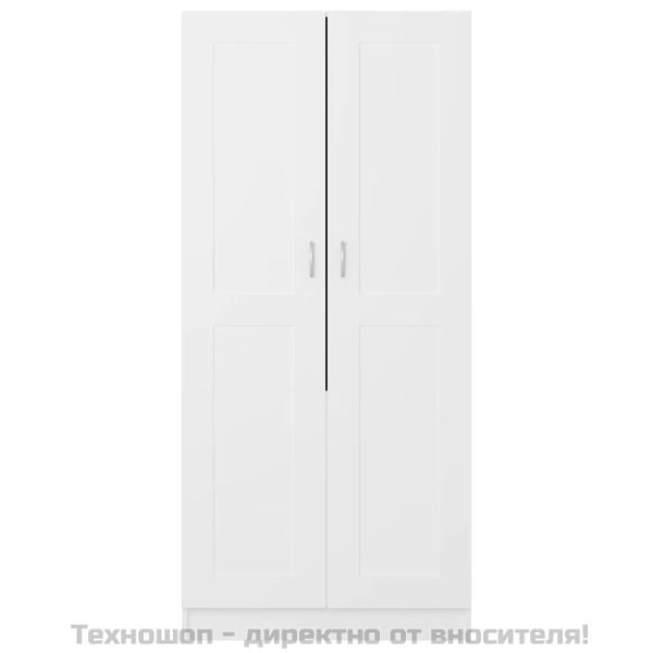 Гардероб, бял, 82,5x51,5x180 см, инженерно дърво