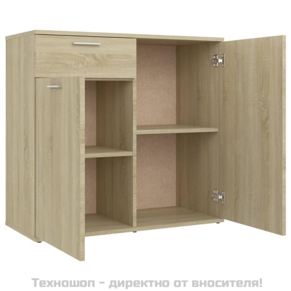 Бюфет, дъб сонома, 80x36x75 см, инженерно дърво