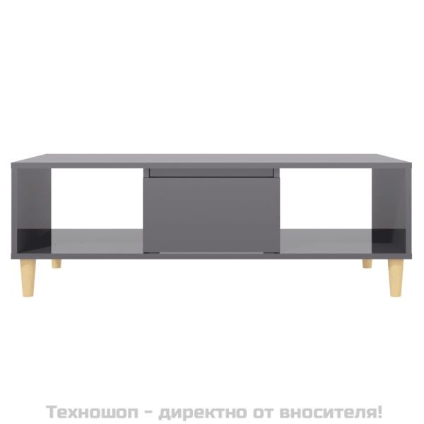 Маса за кафе, сив гланц, 103,5x60x35 см, инженерно дърво