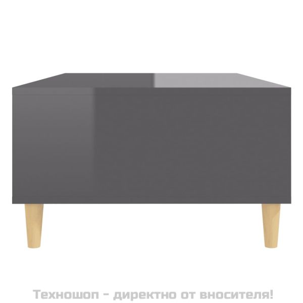 Маса за кафе, сив гланц, 103,5x60x35 см, инженерно дърво